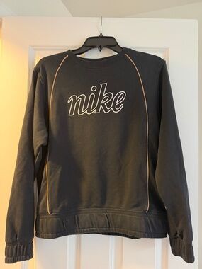 Nike Black Crewneck Sweatshirt with Tan Piping